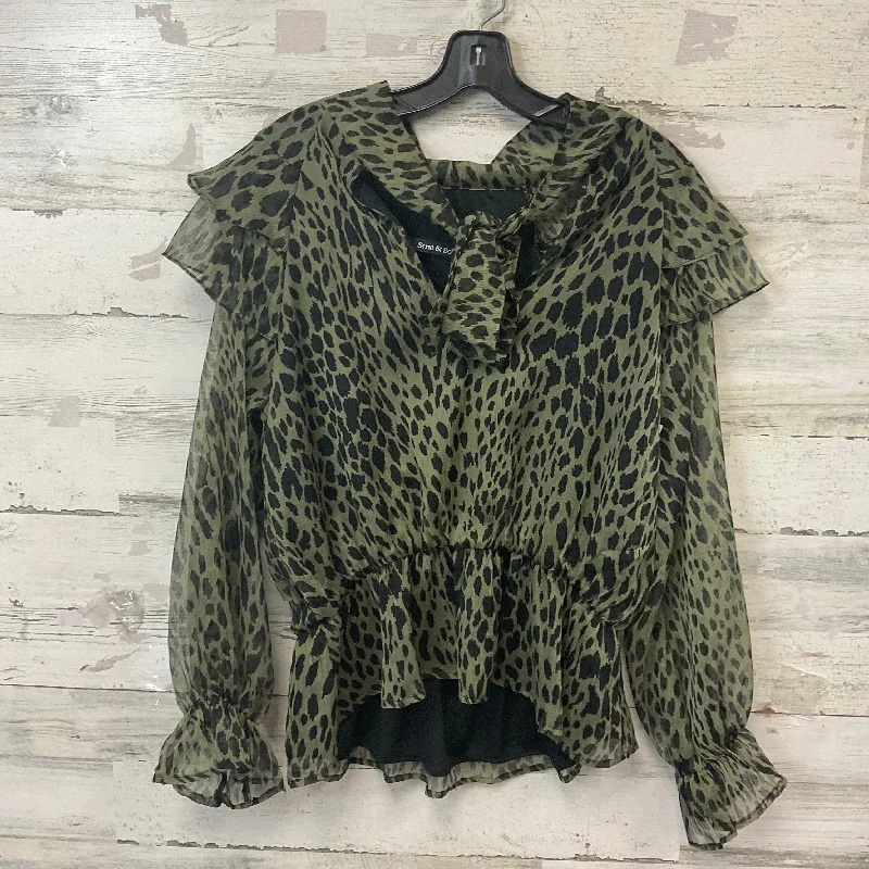 Blouse Long Sleeve By STRUT & BOLT In Green, Size: L