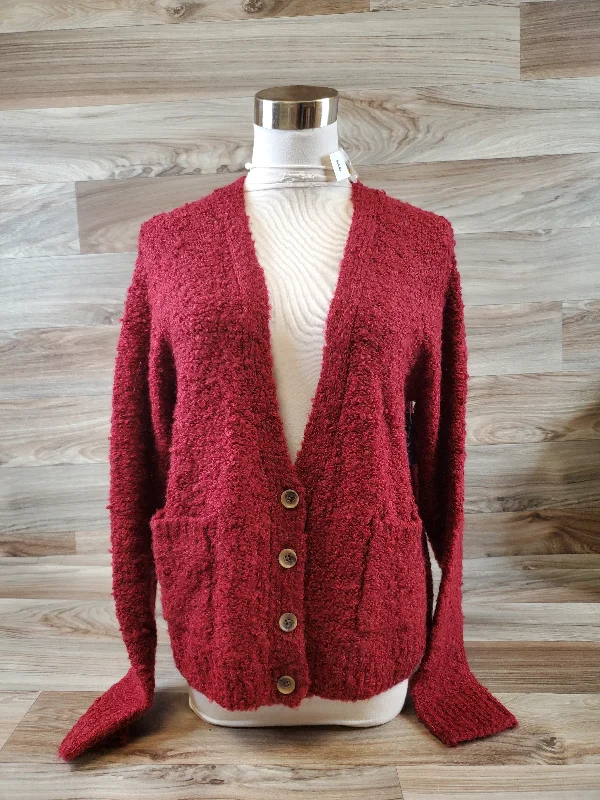 Sweater Cardigan By Gap In Maroon, Size: S