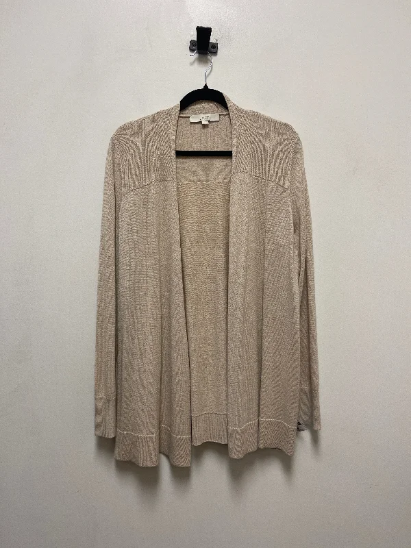 Sweater Cardigan By Loft In Cream, Size: L