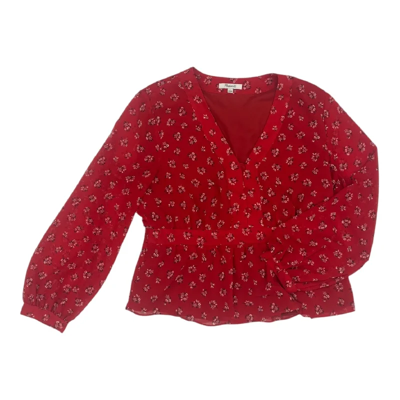 Blouse Ls By Madewell In Red, Size:L