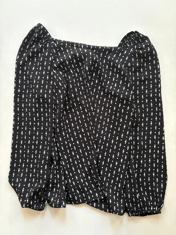 Blouse Long Sleeve By Ann Taylor In Polkadot Pattern, Size: S