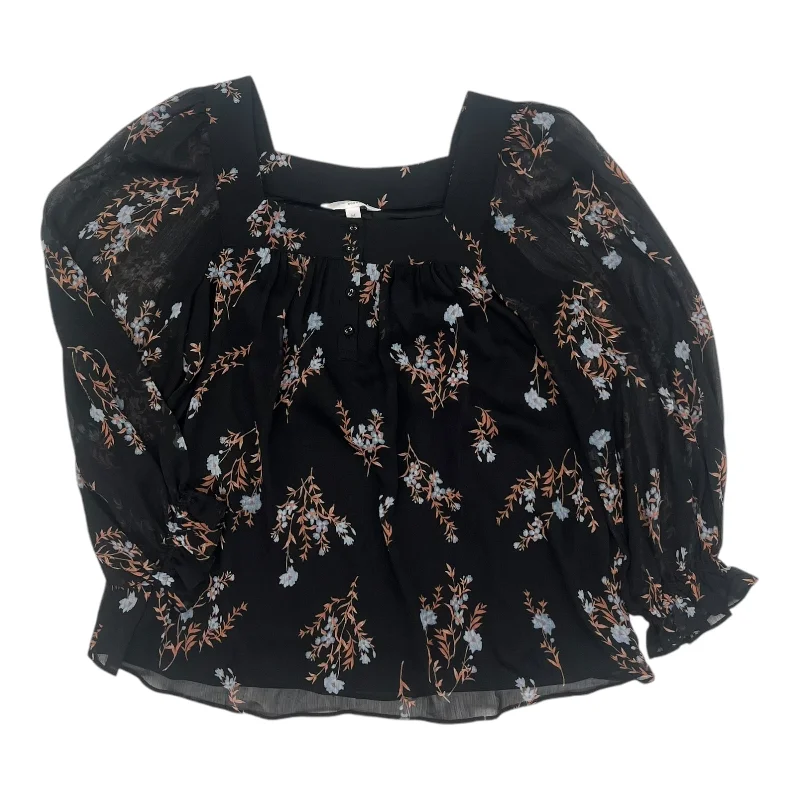 Blouse Ls By Lc Lauren Conrad In Black, Size:M