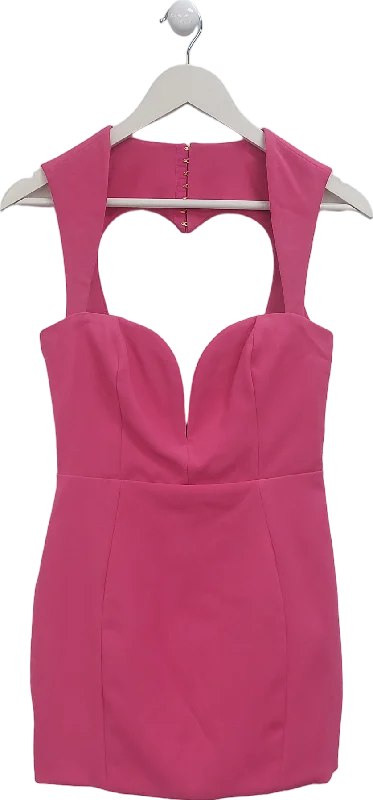 Oh Polly Pink Anouk Heart Cut Out Mini Dress UK 8