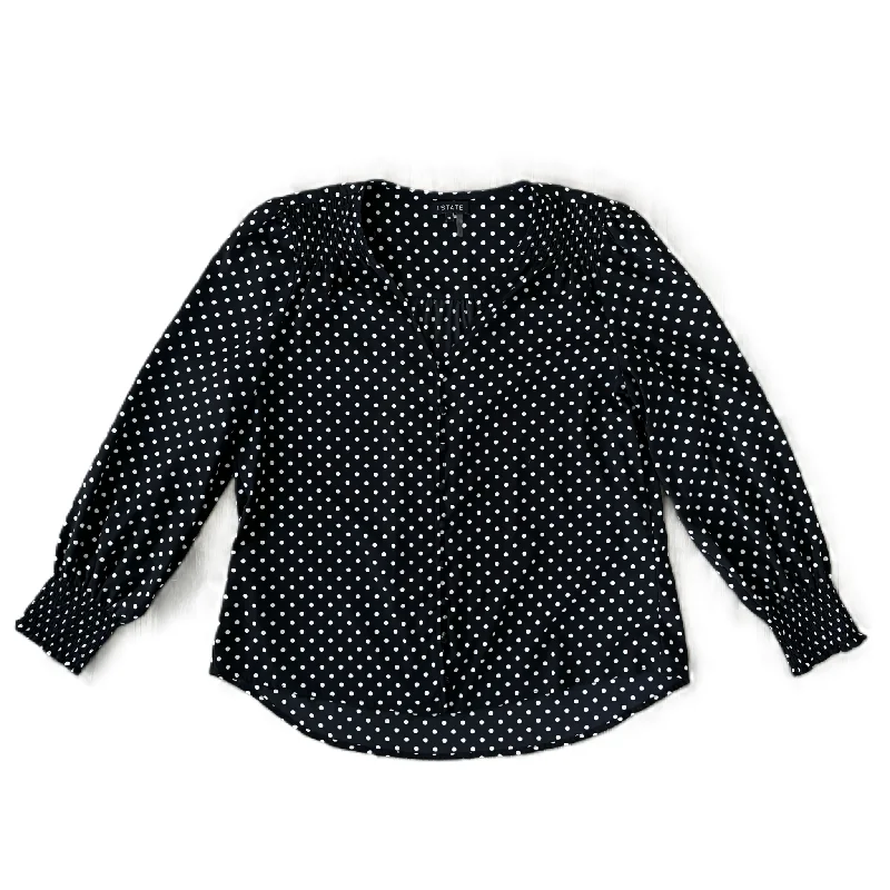 Blouse Long Sleeve By 1.state In Polkadot Pattern, Size: Xl