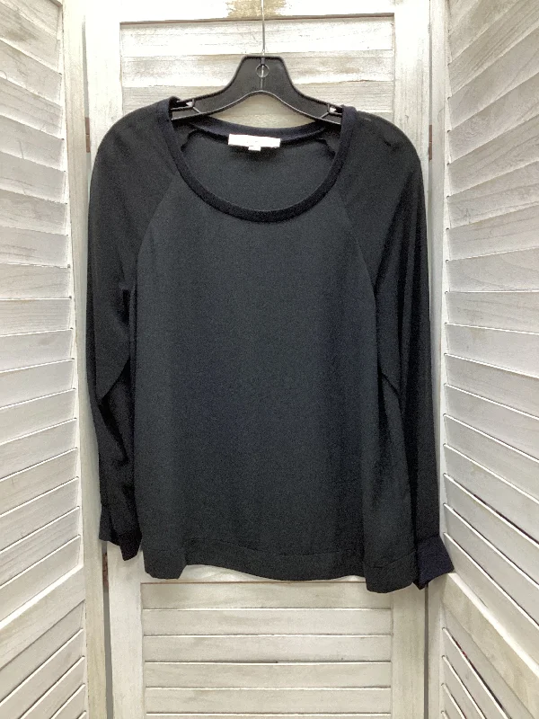 Blouse Long Sleeve By Loft In Black, Size: Mp