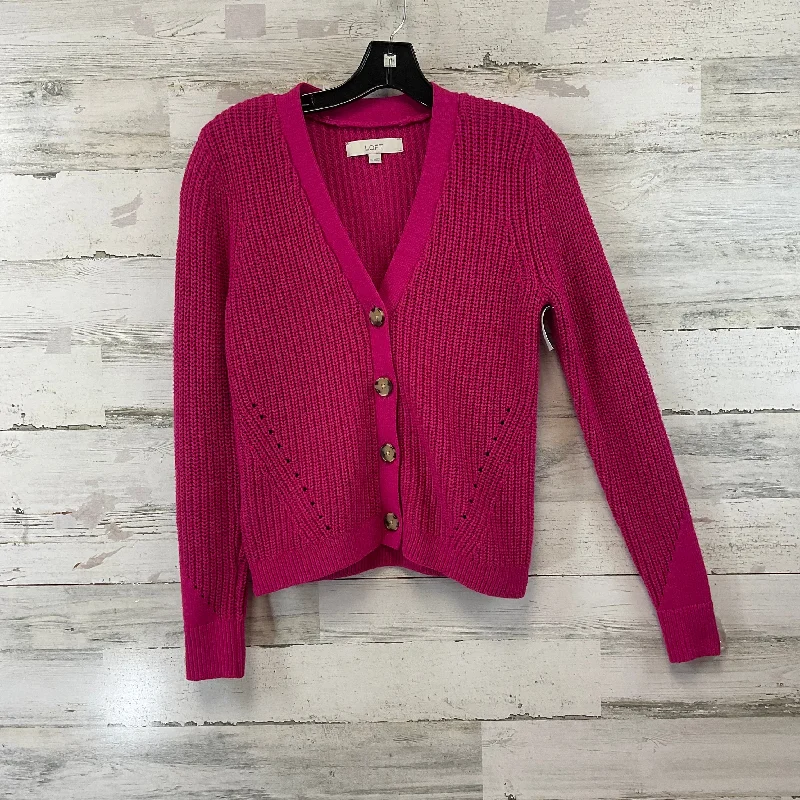 Sweater Cardigan By Loft In Pink, Size: Xs