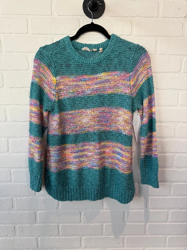 Sweater By Soft Surroundings In Green & Pink, Size: M