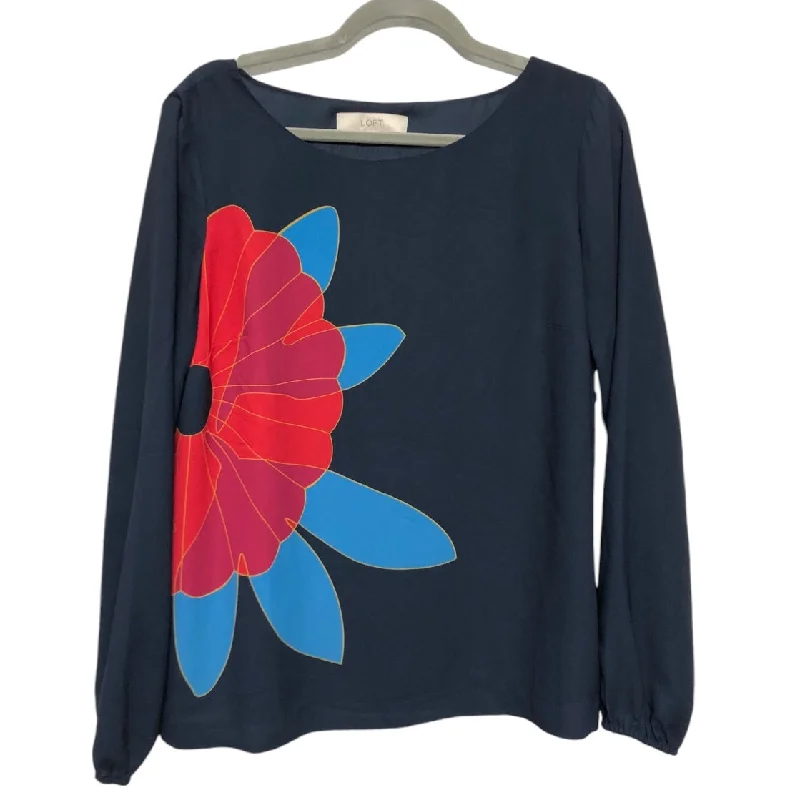 Blouse Long Sleeve By Loft In Navy, Size: S