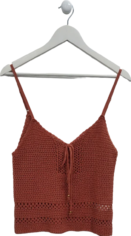 cotton on Orange Crochet Cami UK S