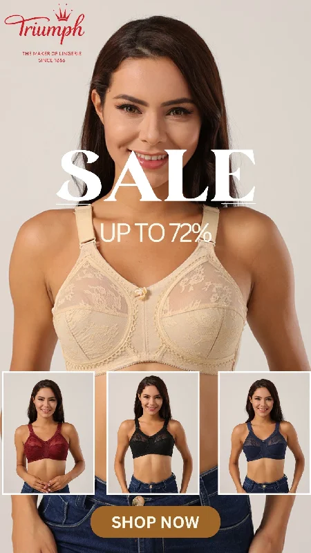 (PACK OF 3) TRIUMPH DOREEN WORLD FAMOUS BRA (❣️FREE DELIVERY❣️)