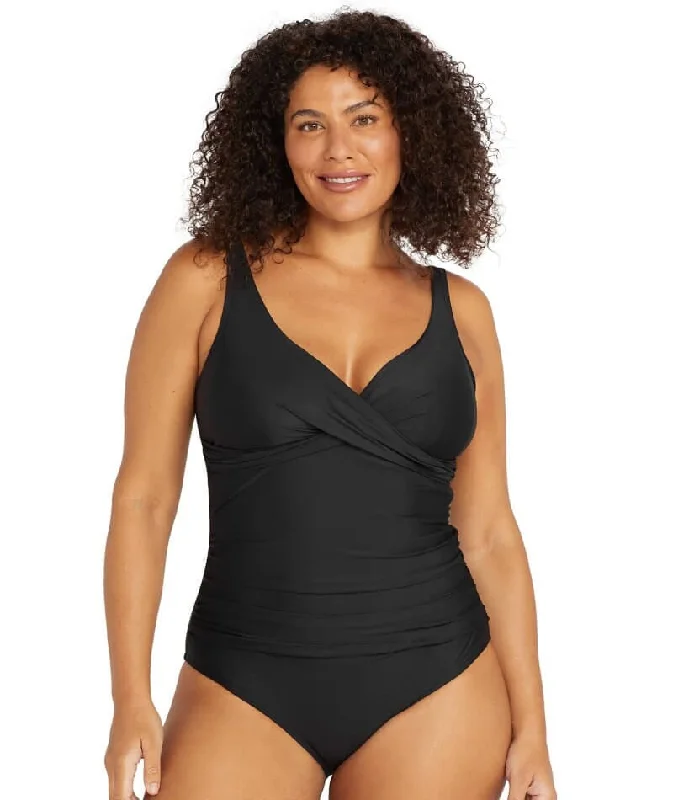 Artesands Recycled Hues Delacroix Cross Front D-G Cup One Piece Swimsuit - Black