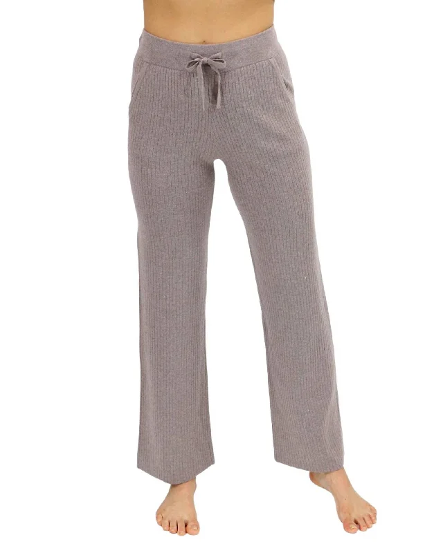 Classic & Cozy Ribbed Sweater Pants In Almondine