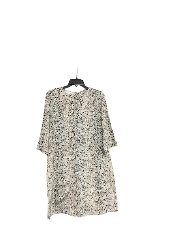 Dress Casual Midi By Equipment In Snakeskin Print, Size: L