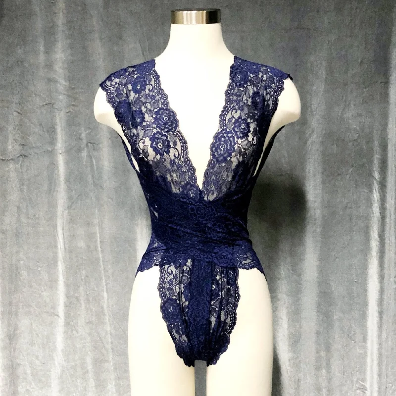 Navy Lace Bodysuit