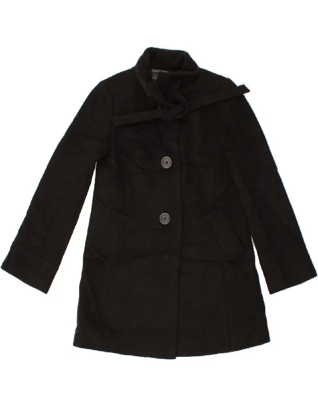 J. CREW Womens Overcoat US 2 XS Black Wool