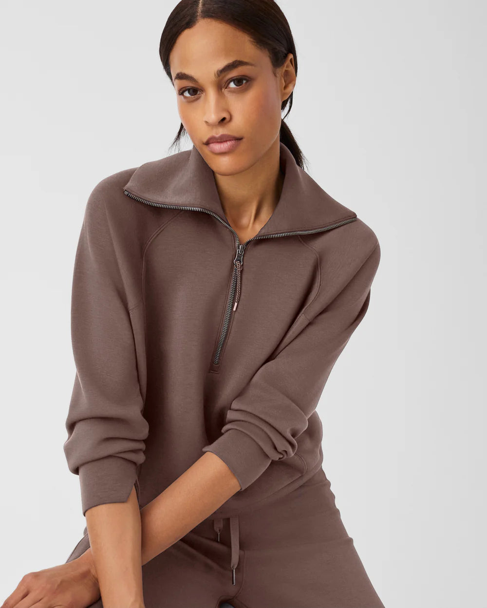 Spanx Airessentials Half Zip | Smoke