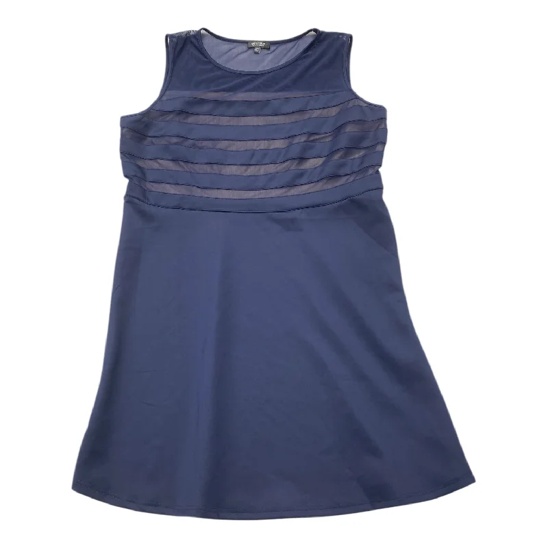 Dress Casual Midi By Spense In Navy, Size: 2x