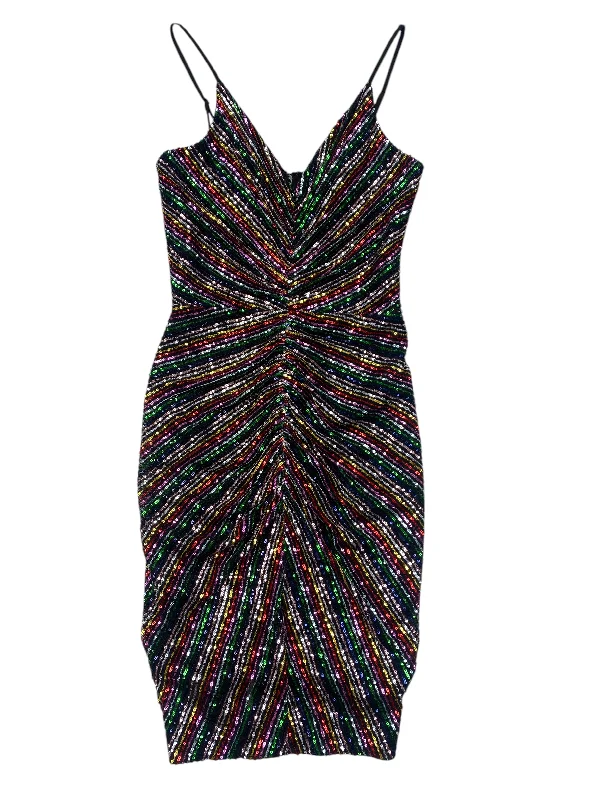 Dress Party Midi By Dress The Population In Rainbow Print, Size: S