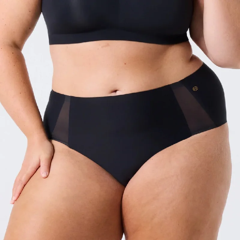 Evelyn and Bobbie High Waist Retro Bikini Black Mesh