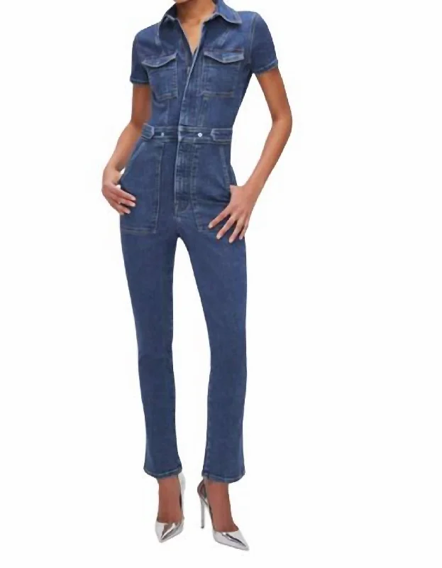 Women's Fit For Success Denim Jumpsuit In Blue