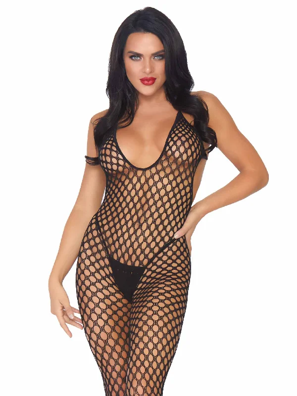 Leg Avenue  Seamless Crochet Footless Bodystocking  89035