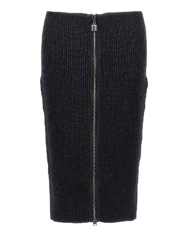 Tom Ford Womens Knitted Skirt In Black