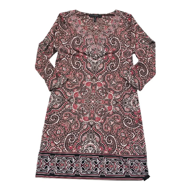 Dress Casual Midi By White House Black Market In Black & Red, Size: M