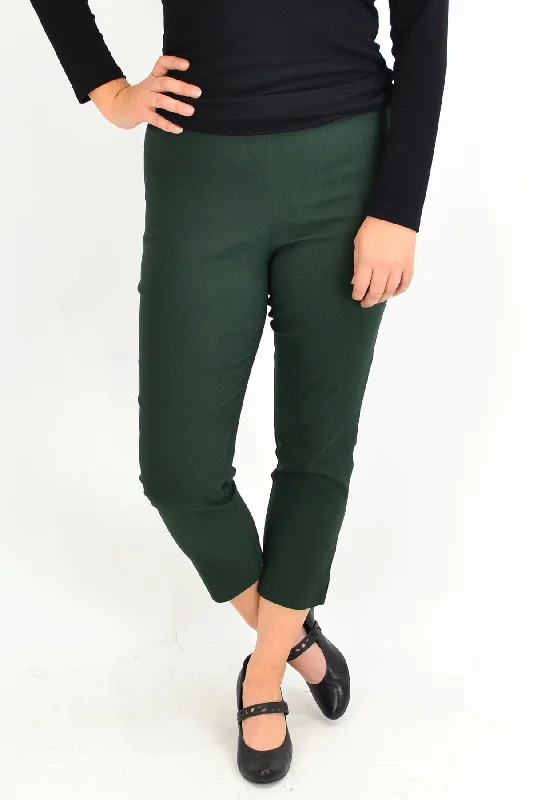 Dark Green Stretch Pull On 7/8th Pants