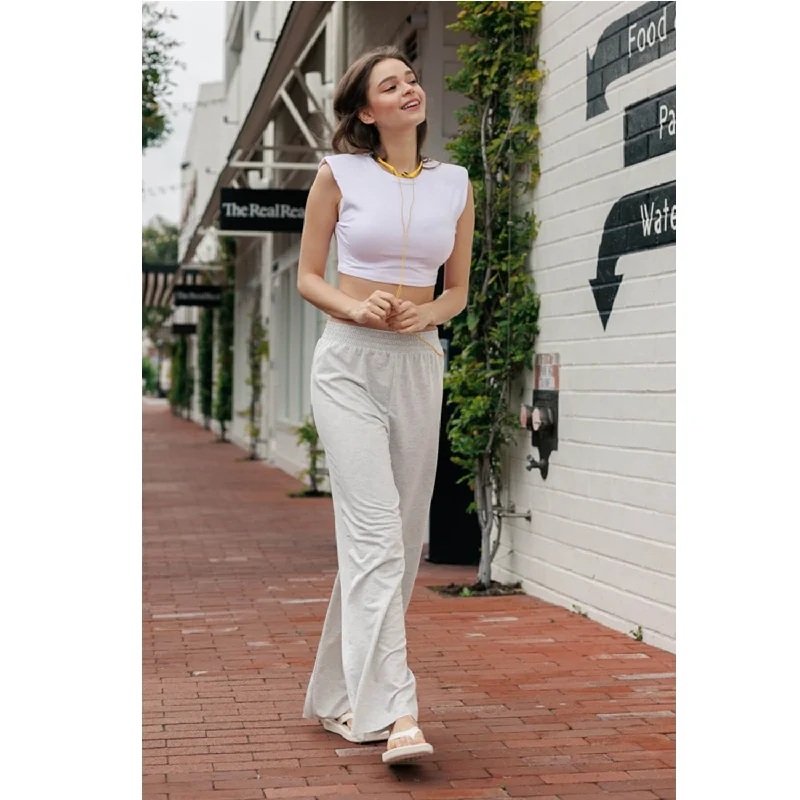 Wide Leg Sweatpants - Heather Grey