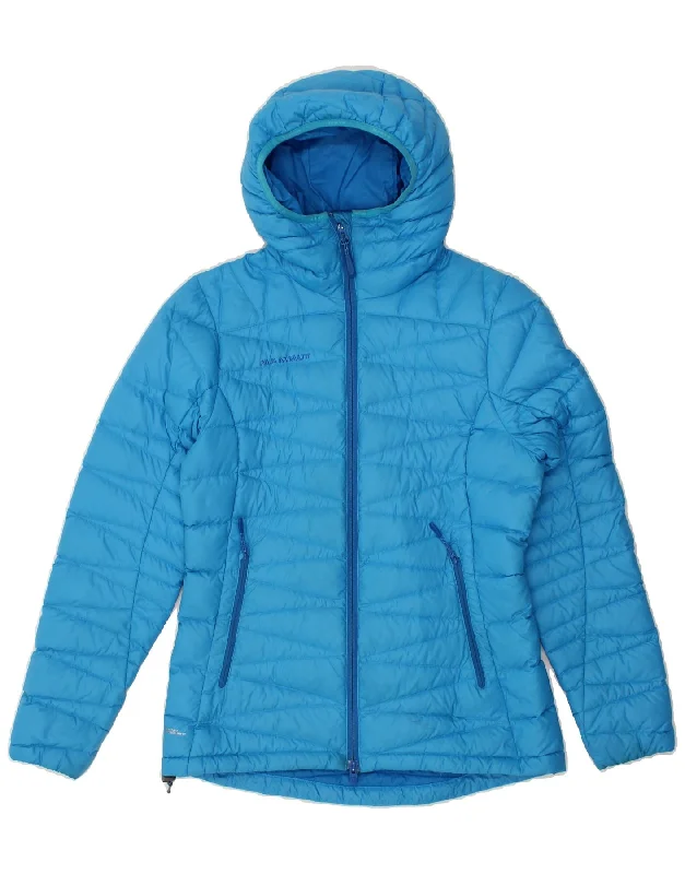 MAMMUT Womens Hooded Padded Jacket UK 10 Small Blue