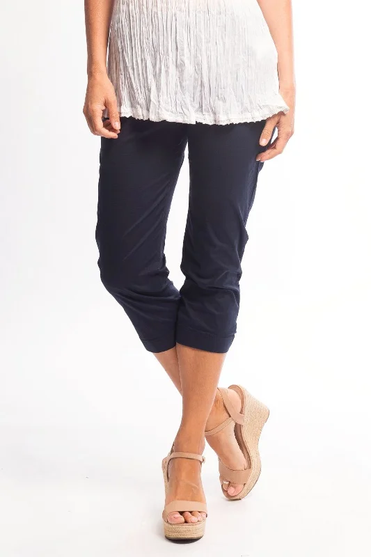 3/4 Navy Blue Cotton Pants