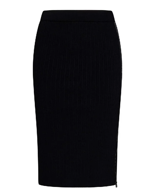 Tom Ford Womens Black Silk Blend Midi Pencil Skirt In Black