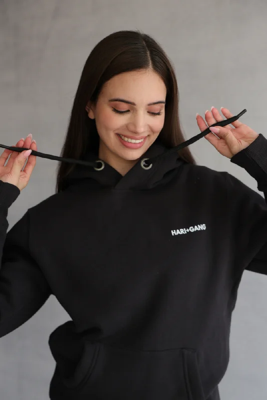 Classic Black Logo Hoodie