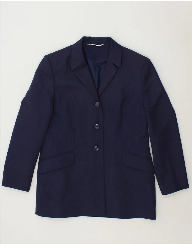 ST. BERNARD Womens 3 Button Blazer Jacket UK 14 Large Navy Blue Polyester