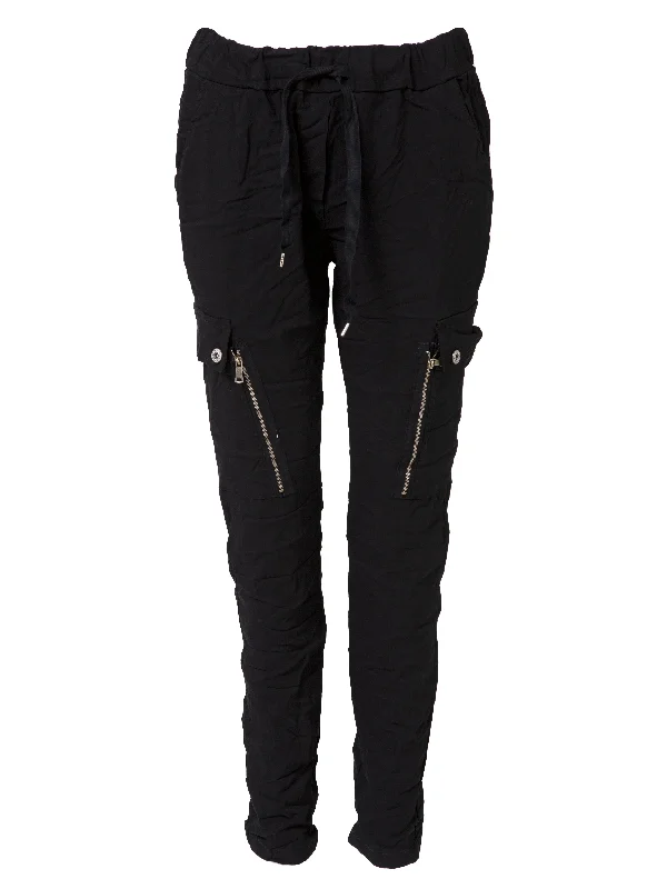 CARMEN cargo trousers - Solid black