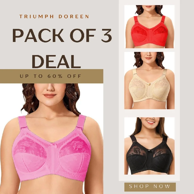 (PACK OF 3)  SIGNATURE Triumph DOREEN FAMOUS BRA (❣️New Colors ❣️)