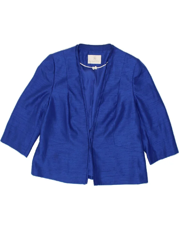 JACQUES VERT Womens 3 Button Open Blazer Jacket UK 18 XL Blue Polyester