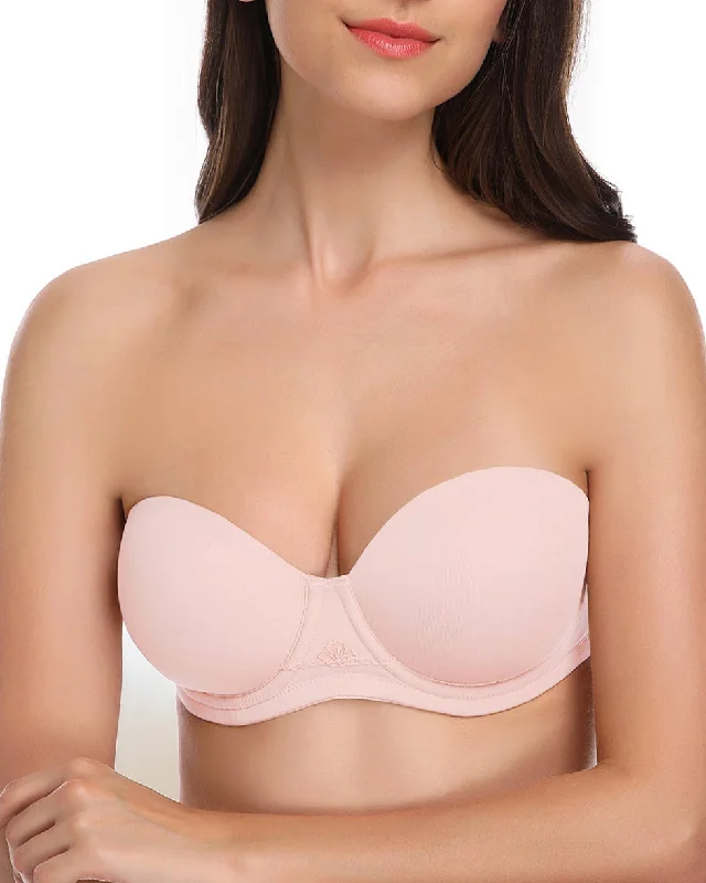 Rosa Trägerloser Push up Bügel BH Multiway Contour Große Größen