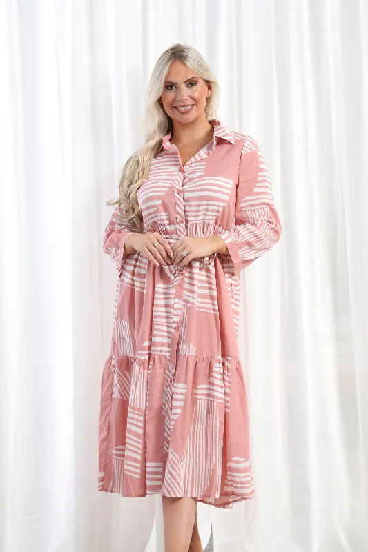 Darcie Shirt Dress Pink