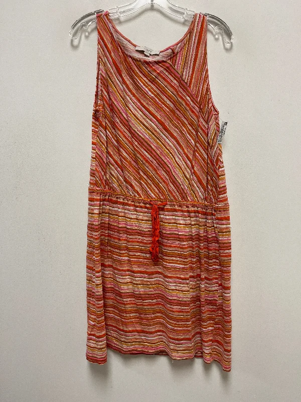 Orange & Pink Dress Casual Short Loft, Size M