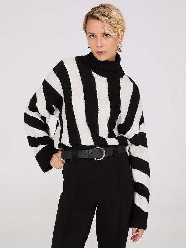 Striped Turtleneck Sweater