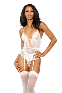 Lace & Mesh Garter Teddy