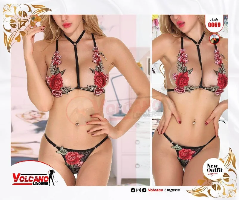 Women Fashion Woman Lingerie Set Lace Bodysuit Underwear Embroidered Floral