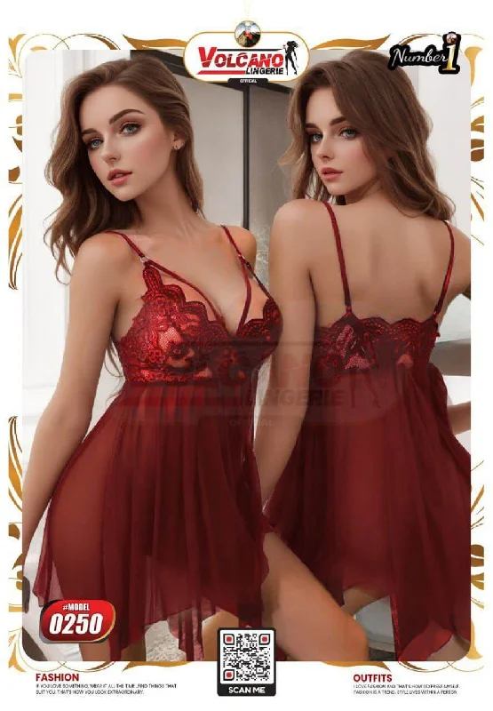 Women's Ruby Ruffle Sheer Baby Doll